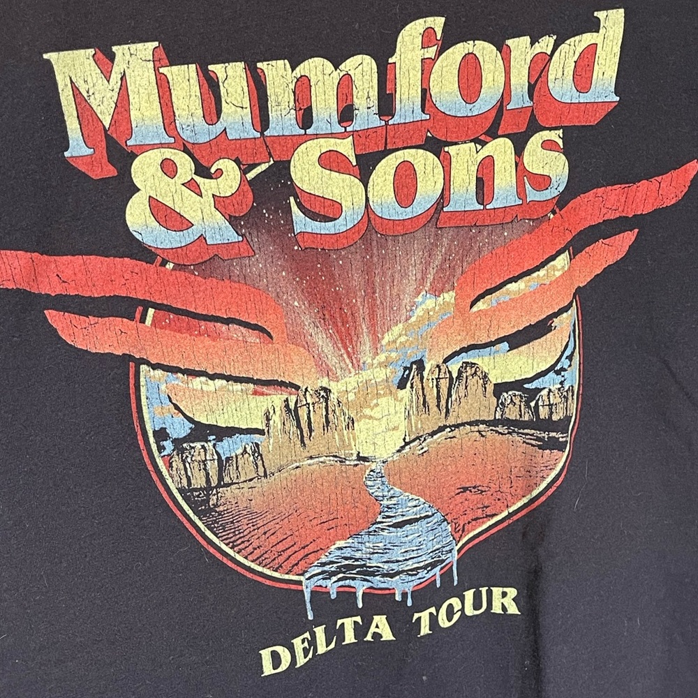 Mumford & Sons Delta Tour Black Concert T-shirt sz Medium